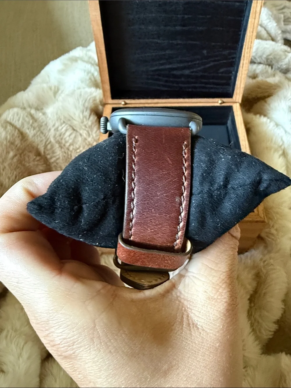 Shinola Guardian Men's Brown Leather Strap Watch with Black Dial & Gunmetal Case
